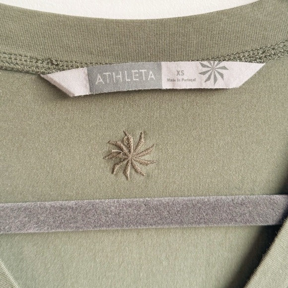 ATHLETA Olive Green Sleeveless Utility Wrap Dress XS | Organic Cotton - Picture 7 of 7